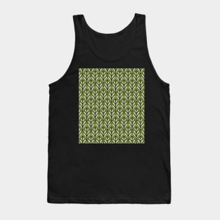 Art Deco Pattern no 36 - Green - BOHO Feather Pattern Tank Top